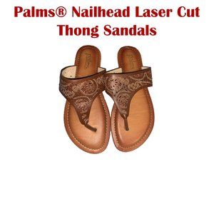 Palms® Nailhead Laser Cut Thong Sandals